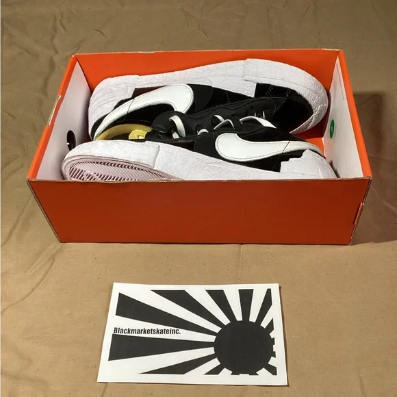 Nike x sacai x Blazer Low Black Patent DM6443-001 Men's Size 10